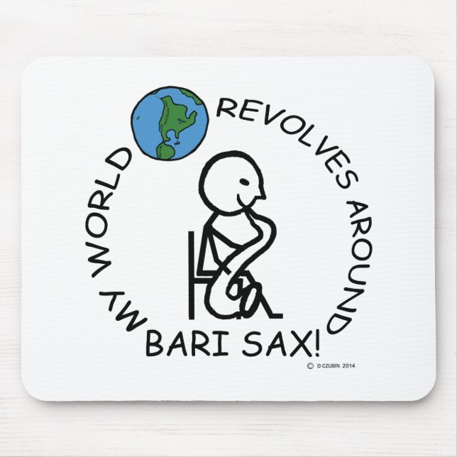 Alfombrilla De Ratón Bari Sax - El mundo gira (Frente)