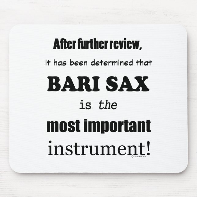 Alfombrilla De Ratón Bari Sax Instrumento Más Importante (Frente)