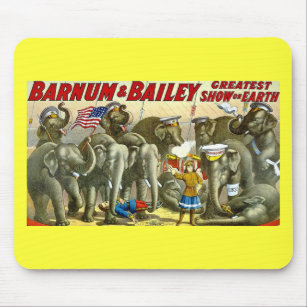 Alfombrilla De Ratón Barnum y Bailey - elefantes - anuncio del vintage