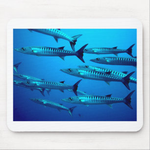 Alfombrilla De Ratón barracuda buceo profundo mar agua tropical ola