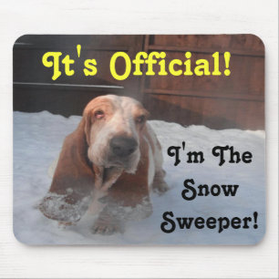 Alfombrilla De Ratón Barrido de nieve con hongo basset en imanes