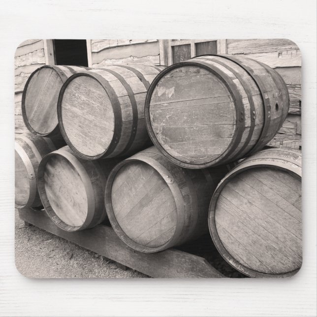 Alfombrilla De Ratón Barriles Whiskey de madera (Frente)