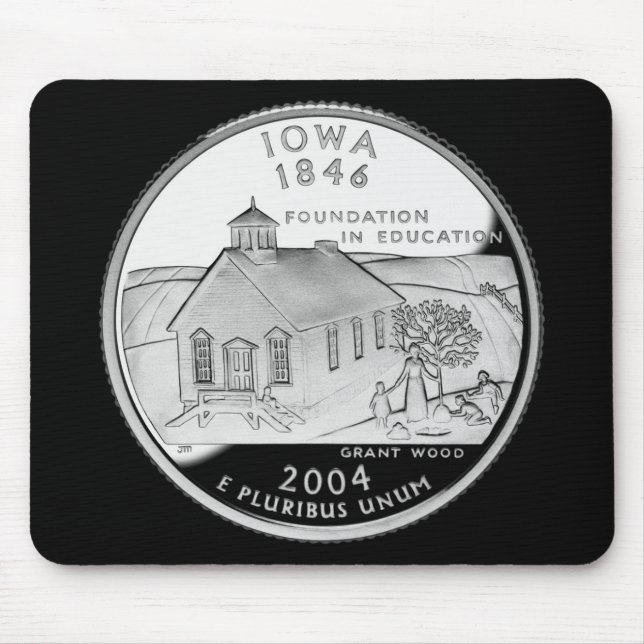 Alfombrilla De Ratón Barrio Estatal de Iowa Faux del lado inverso (Frente)