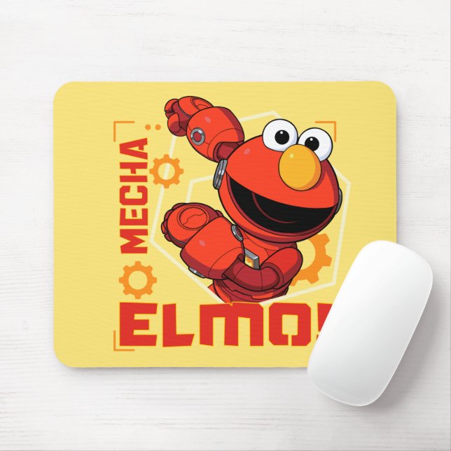 Alfombrilla De Ratón Barrio Sésamo | Diseño Elmo de los Edificios Mecha (Con ratón)