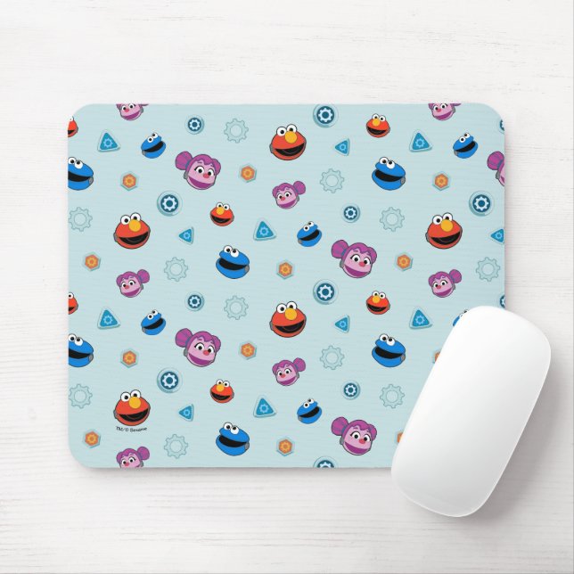 Alfombrilla De Ratón Barrio Sésamo | Patrón de caras de los edificios d (Con ratón)