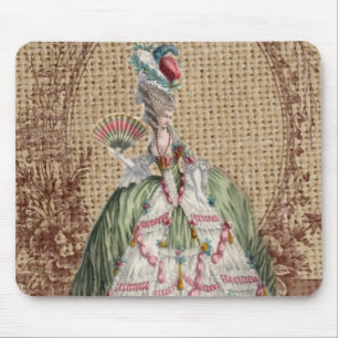 Alfombrilla De Ratón barroca frenética burlap Marie Antoinette