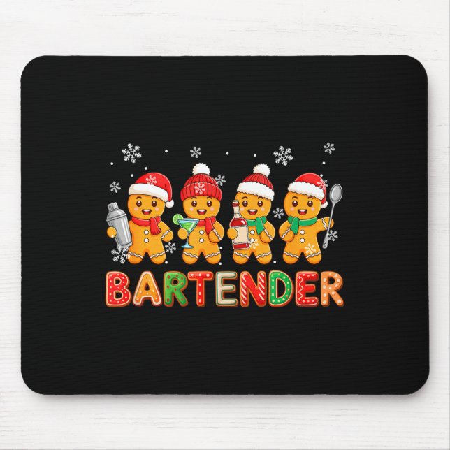 Alfombrilla De Ratón Bartender Job Group Santa Gingerbreads Xmas Cookie (Frente)