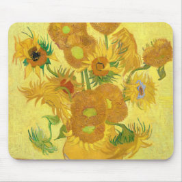 Alfombrilla De Ratón Base con quince girasoles de Vincent Van Gogh