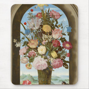 Alfombrilla De Ratón Base de flores en una ventana, c.1618