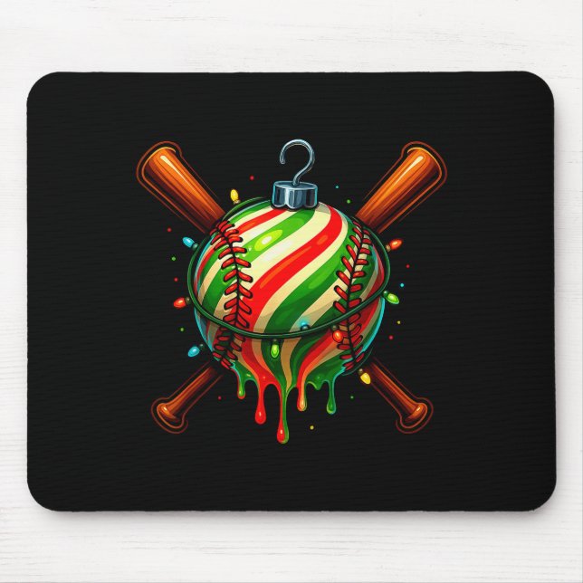 Alfombrilla De Ratón Baseball Christmas Ice Cream Drip Baseball Dripng  (Frente)