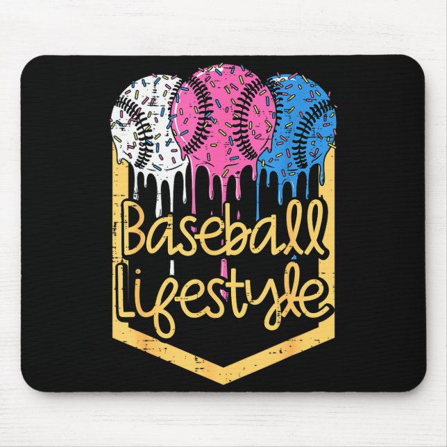 Alfombrilla De Ratón Baseball Lifestyle Ball Sprinkles Drip Boys Kids M (Frente)