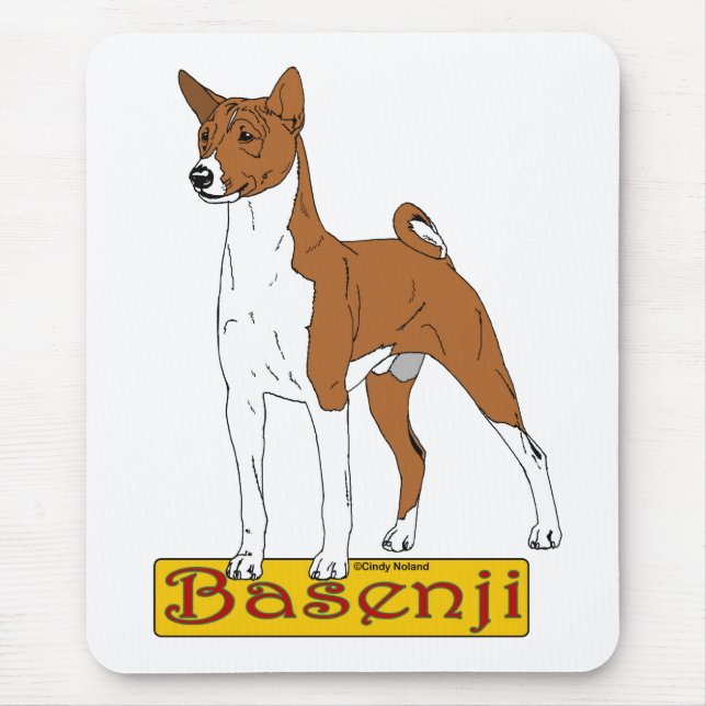 Alfombrilla De Ratón Basenji - rojo (Frente)