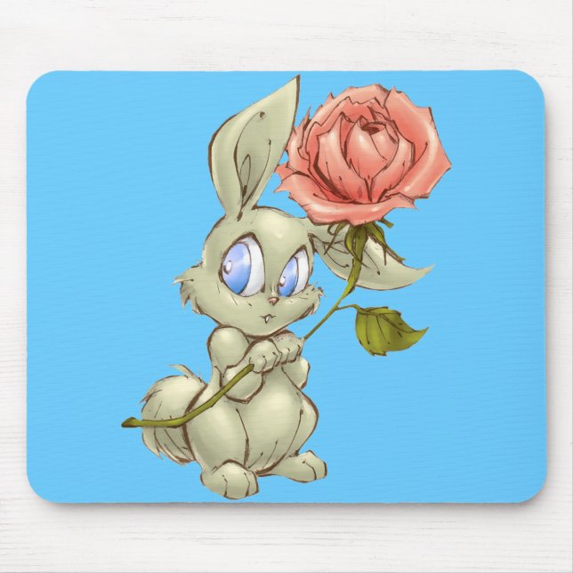 Alfombrilla De Ratón Bashful Bunny y el Rosa Mousepad (Frente)