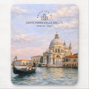 Alfombrilla De Ratón Basílica de Venecia Salute Acuarela Cúpulas Icónic