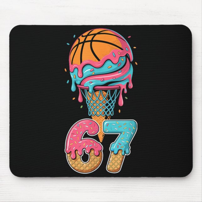 Alfombrilla De Ratón Basketball Drip Number 67 Player 67th Birthday Ice (Frente)
