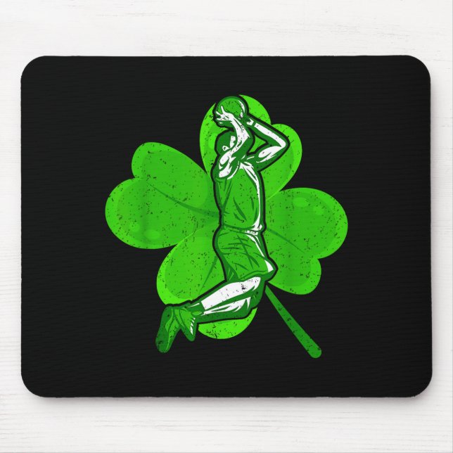 Alfombrilla De Ratón Basketball Shamrock St Patrick's Day Srt Lover Boy (Frente)