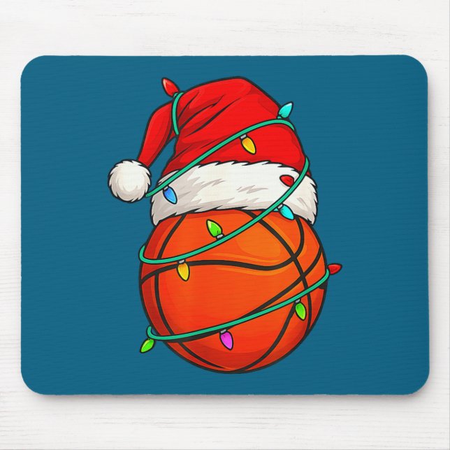 Alfombrilla De Ratón Basketball With Santa Hat Funny Christmas Xmas Gif (Frente)