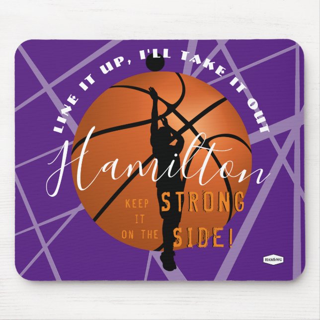Alfombrilla De Ratón Básquetbol Gel Mouse Pad Purple HAMbyWG (Frente)