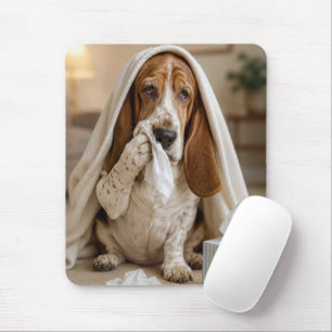 Alfombrilla De Ratón Basset Hound con los resfriados
