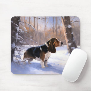 Alfombrilla De Ratón Basset Hound Let It Snow Navidades