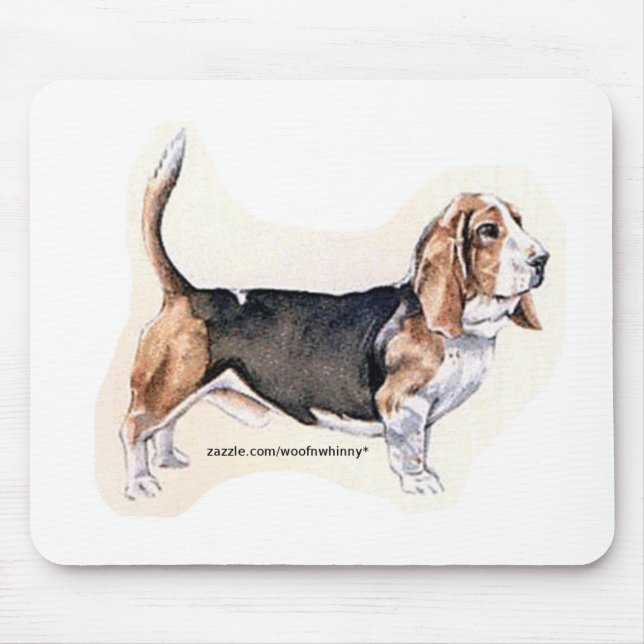 Alfombrilla De Ratón Basset Hound Mousepad (Frente)
