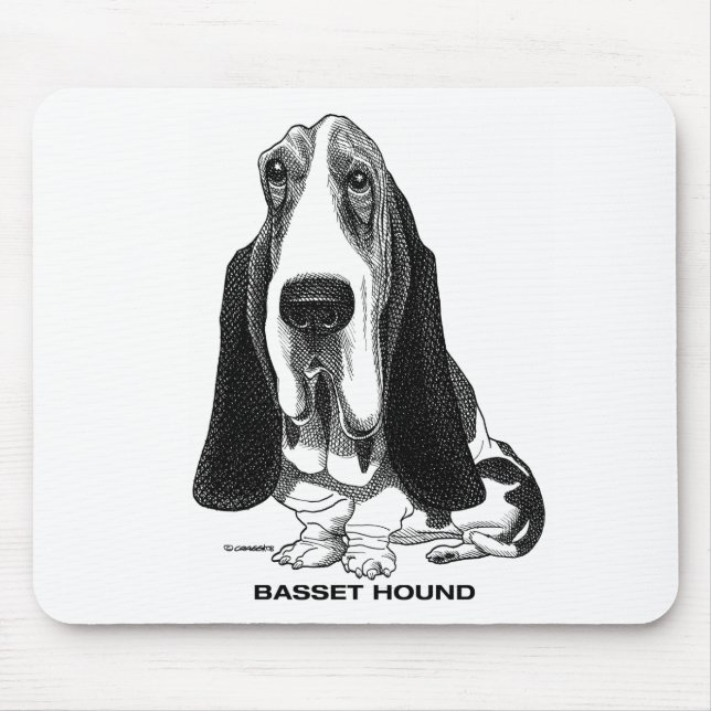 Alfombrilla De Ratón Basset Hound Mousepad (Frente)
