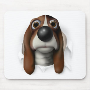 Alfombrilla De Ratón Basset Hound que revienta hacia fuera
