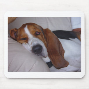 Alfombrilla De Ratón Basset Hound soñoliento