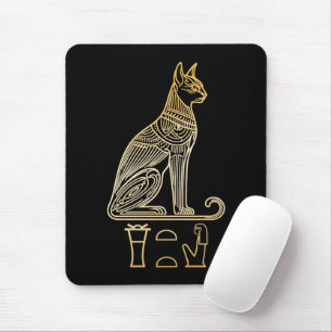 Alfombrilla De Ratón Bastet, Diosa Gata Egipcia. Nombre en jeroglíficos