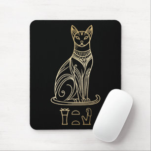 Alfombrilla De Ratón Bastet, Diosa Gata Egipcia. Nombre en jeroglíficos