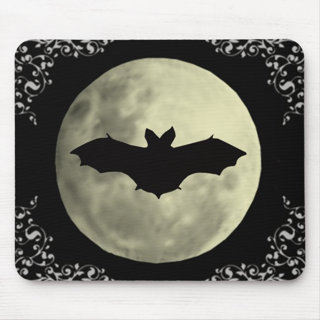 Alfombrilla De Ratón Bat Black Mouse Pad (Frente)