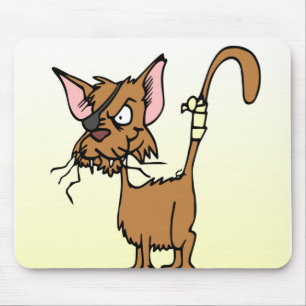 Alfombrilla De Ratón Bata para arriba el gato del dibujo animado