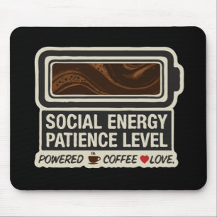 Alfombrilla De Ratón Batería Social Impulsada por Café   Nivel de Energ