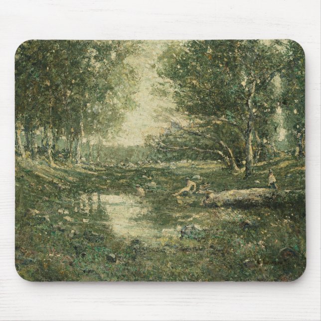 Alfombrilla De Ratón Bathers in Green Woodland Landscape (Arte de época (Frente)