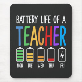 Alfombrilla De Ratón Battery Life of a Teacher Women's Mouse Pad
