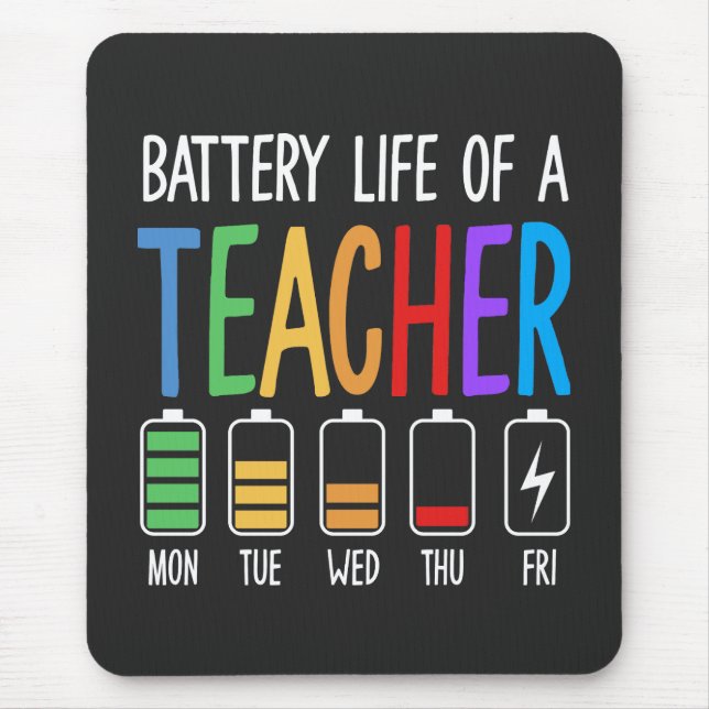 Alfombrilla De Ratón Battery Life of a Teacher Women's Mouse Pad (Frente)