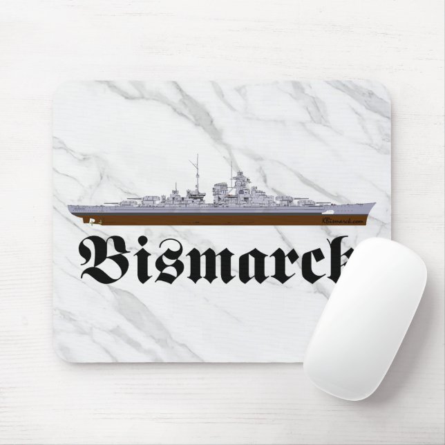 Alfombrilla De Ratón Battleship Bismarck Mousepad (Con ratón)