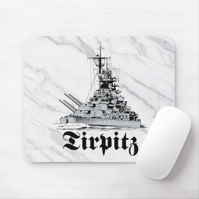Alfombrilla De Ratón Battleship Tirpitz Mousepad (Con ratón)