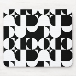 Alfombrilla De Ratón Bauhaus Blanco Y Negro Moderno Resumen Geométrico
