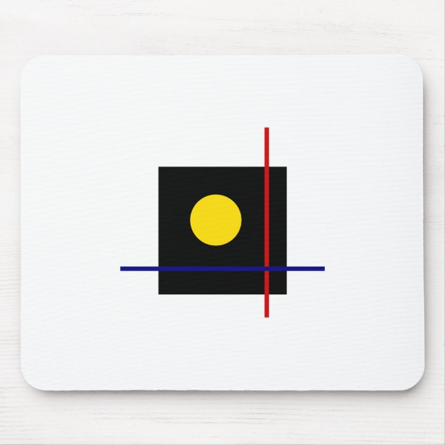 Alfombrilla De Ratón Bauhaus Diseño Arte Geométrico Composición Negra (Frente)