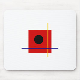 Alfombrilla De Ratón Bauhaus Diseño Geométrico Arte Composición Roja
