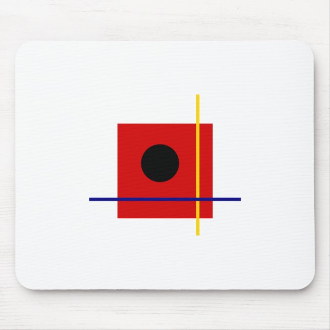 Alfombrilla De Ratón Bauhaus Diseño Geométrico Arte Composición Roja (Frente)