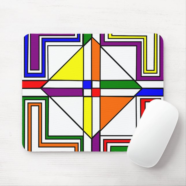 Alfombrilla De Ratón Bauhaus StainGlass (Con ratón)
