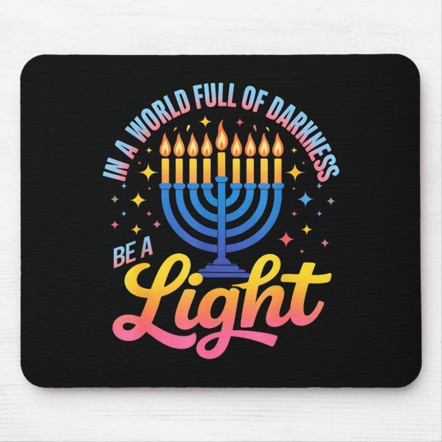 Alfombrilla De Ratón Be A Light Happy Hanukkah Menorah Jewish Gift  (Frente)