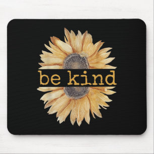 Alfombrilla De Ratón Be Kind Sunflower Retro Vintage Cute Gráfico Tipo