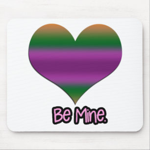 Alfombrilla De Ratón Be Mine Valentine Purple Stripe Heart