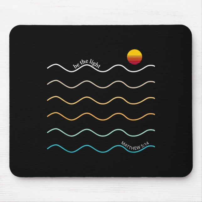 Alfombrilla De Ratón Be The Light Boho Christian Bible Verse Worship Ch (Frente)