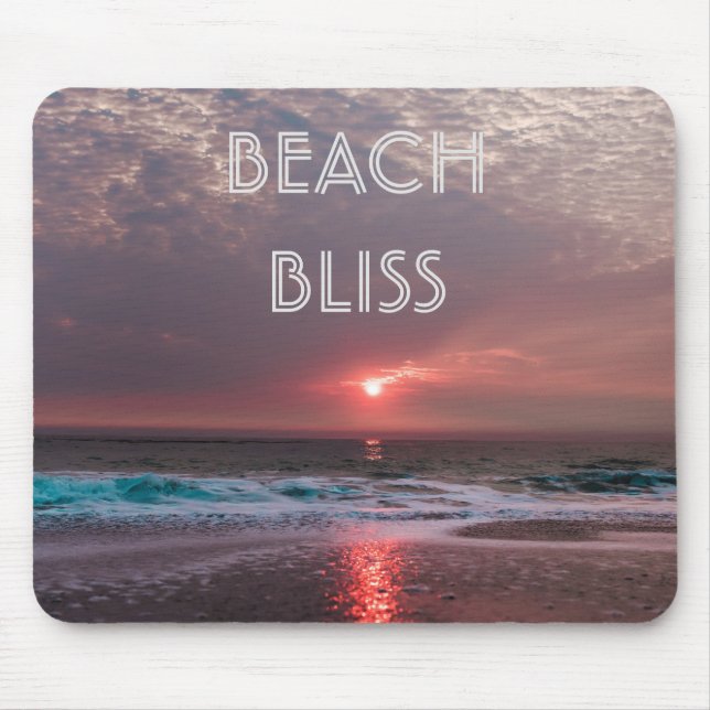 Alfombrilla De Ratón Beach Bliss Tropical Paradise Sunset Editable (Frente)