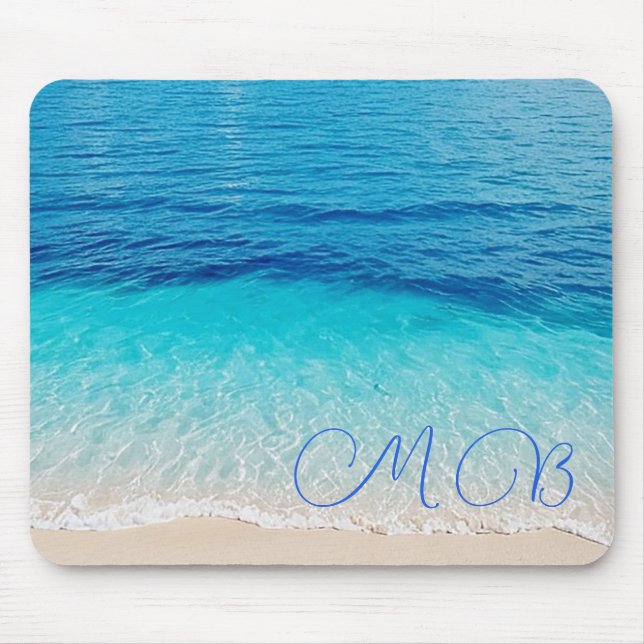 Alfombrilla De Ratón Beach Blue Ocean Aqua Sea Sky Vacation (Frente)