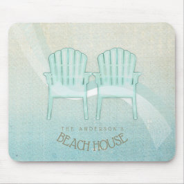 Alfombrilla De Ratón Beach House Adirondack Chairs Aqua Blue ID623